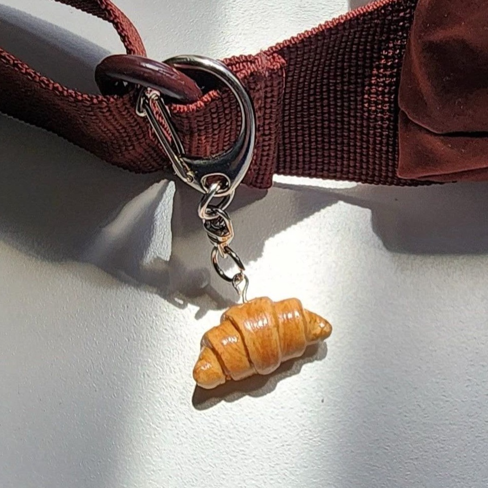 Golden Butter Croissant Bag Charm