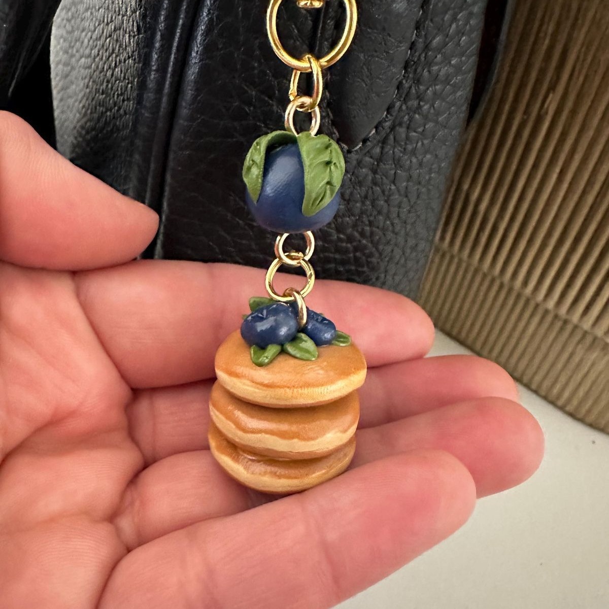Blueberry Pancake Stack Bag Charm