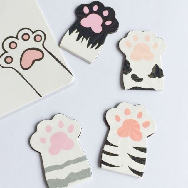 High-Five Cat Paw Magnetic Bookmarks (Set of 4)